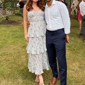 Lulu's Floral Print Maxi Dress in Baby Blue Florals